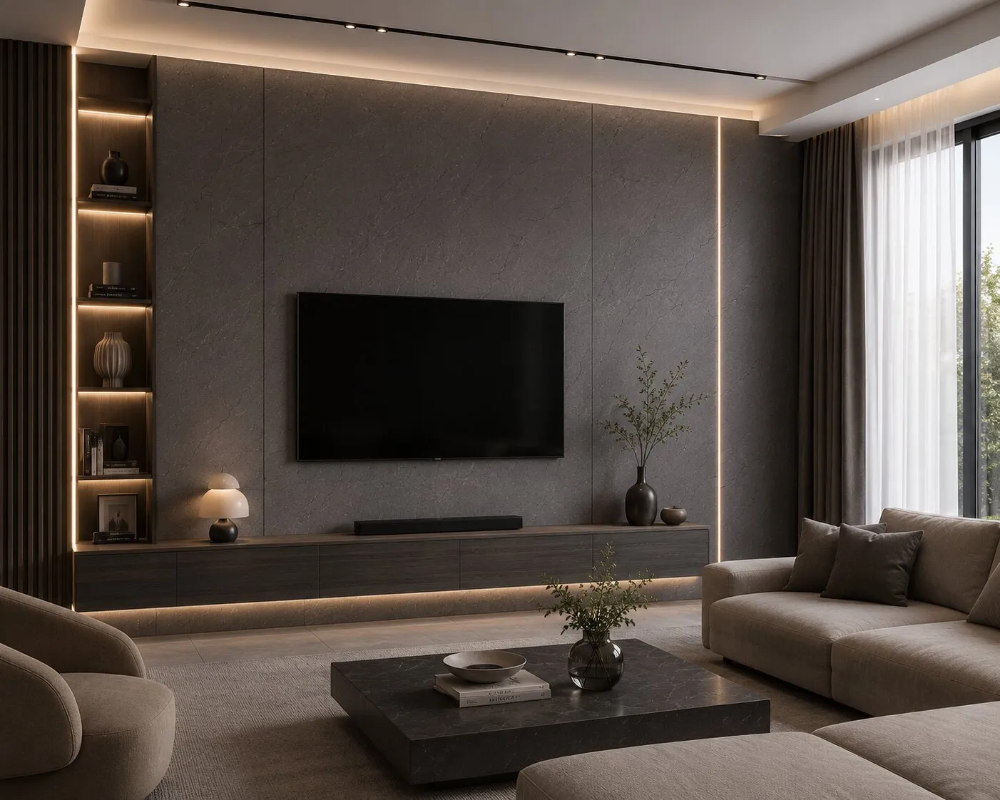 Slate Antrasit Stonart Duvar Paneli